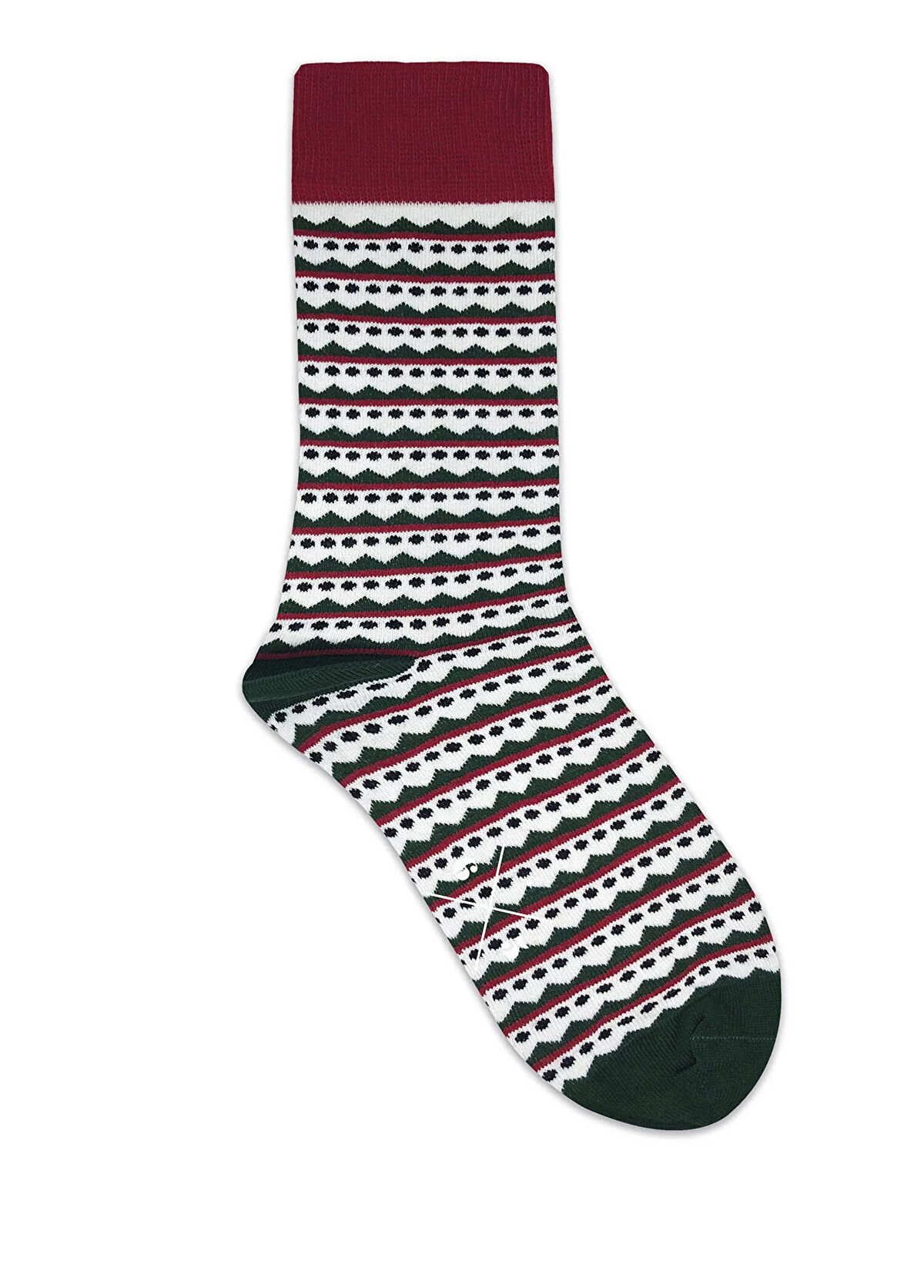 6x5 Alpes Christmas Kırmızı Yeşil Kadın Çorap - 1